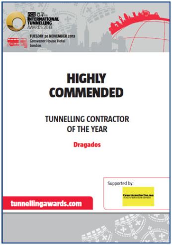 Dragados Tunnelling Contractor Award 2013